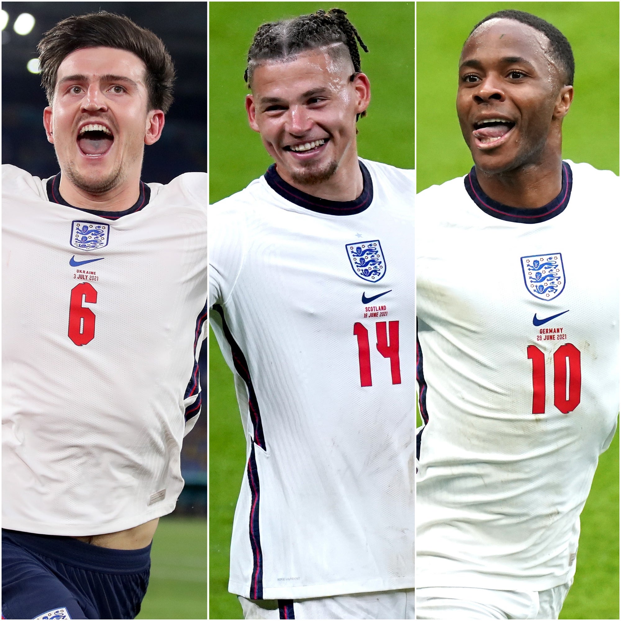 Harry Maguire, Kalvin Phillips and Raheem Sterling have starred for England during the Euros.