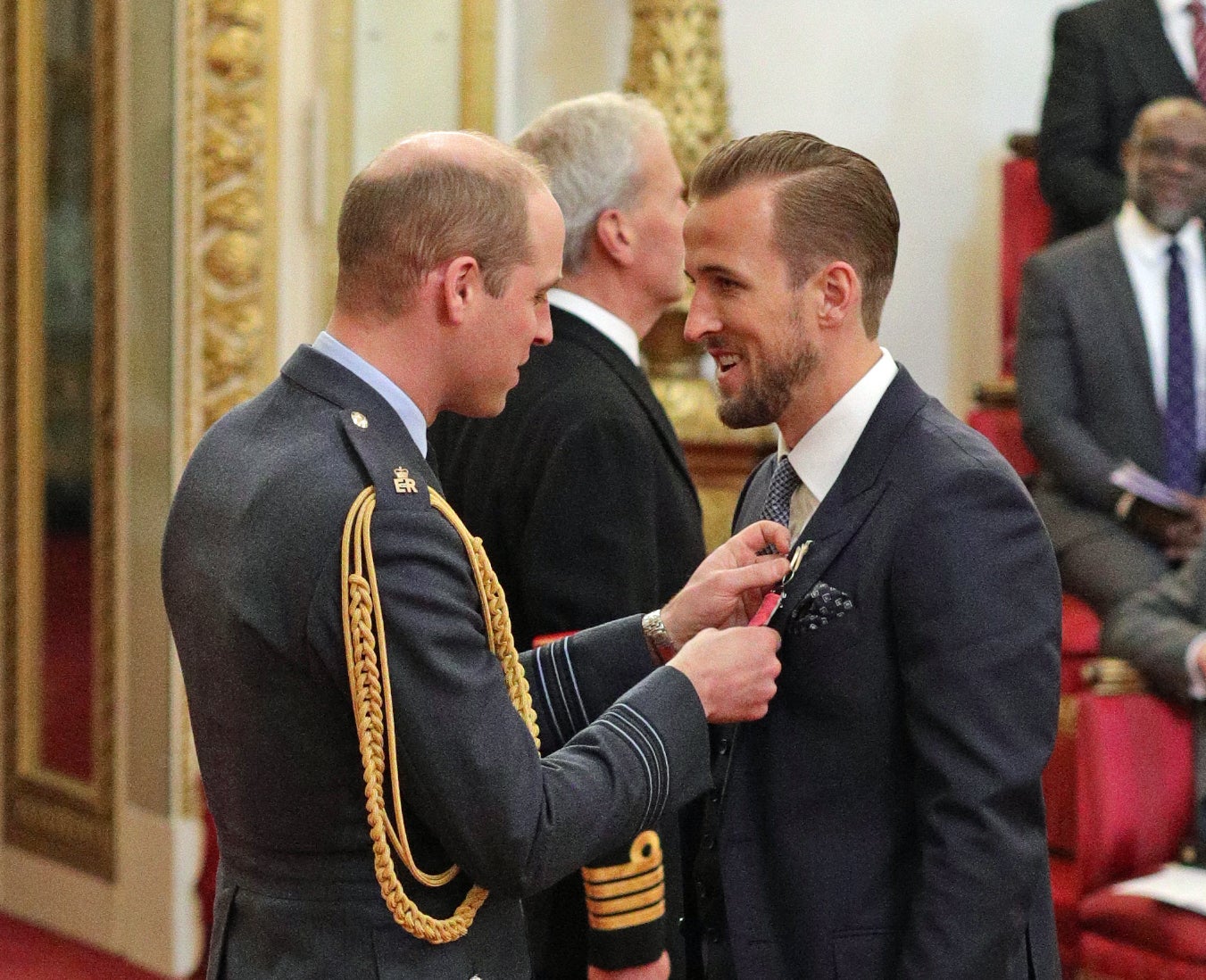 Kane is made an MBE by the Duke of Cambridge at Buckingham Palace