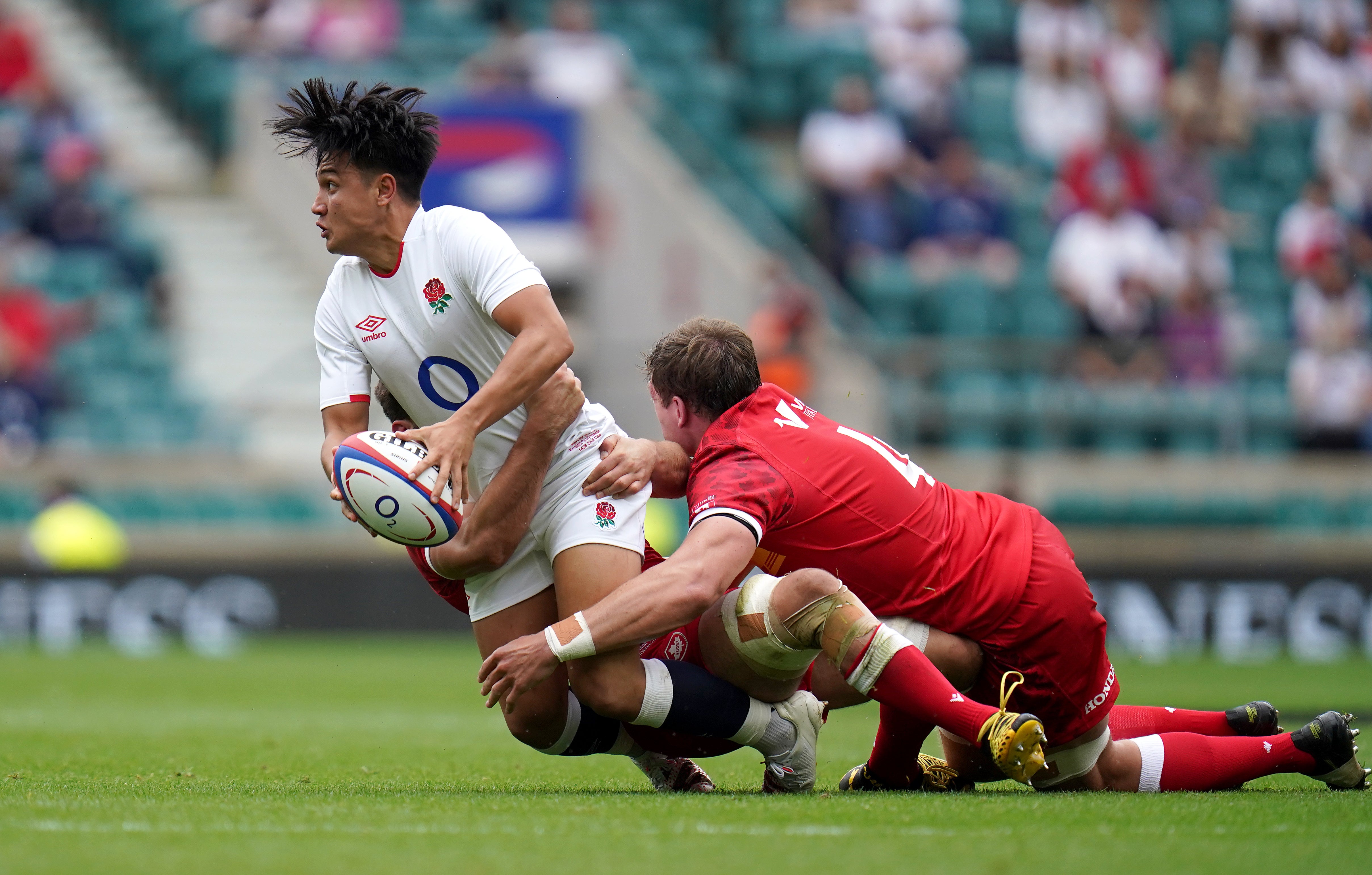 Marcus Smith (left) marshalled England to victory over Canada