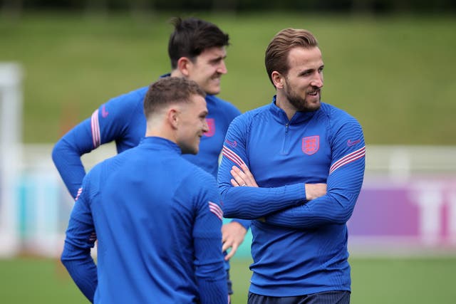 <p>Harry Maguire and Harry Kane will hope to lead England to Euro 2020 glory on Sunday</p>