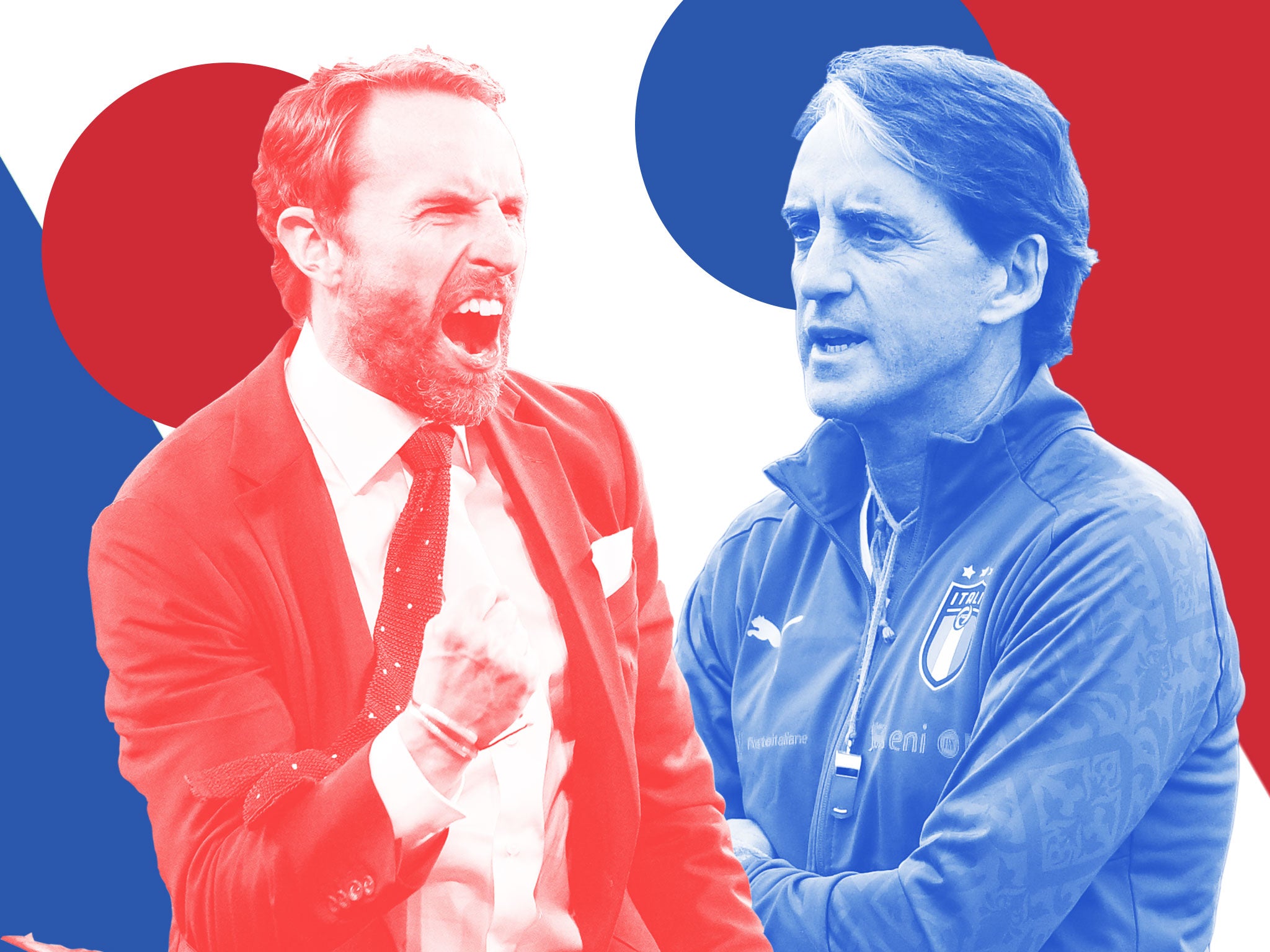 Gareth Southgate and Roberto Mancini will face each other at Wembley on Sunday