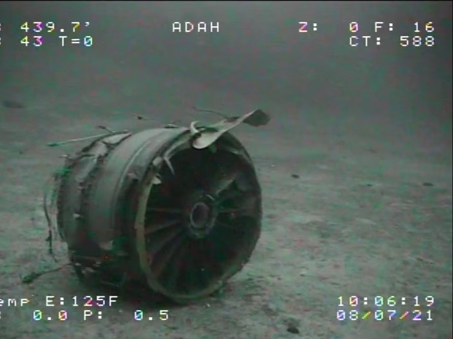The National Transportation Safety Board released images of the cargo plane that crash-landed in the sea off Hawaii on 2 July.