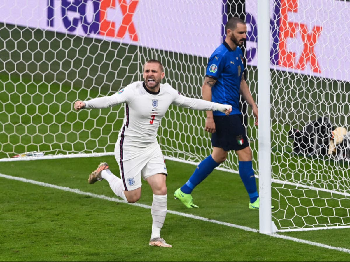 Luke Shaw Goal Watch England Take Lead Against Italy In Euro Final The Independent
