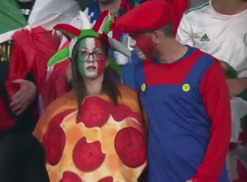 This Fancy Dress Couple At The Euro Final Have Become An Instant Meme Indy100 This Fancy Dress Couple At The Euro Final Have Become An Instant Meme Indy100