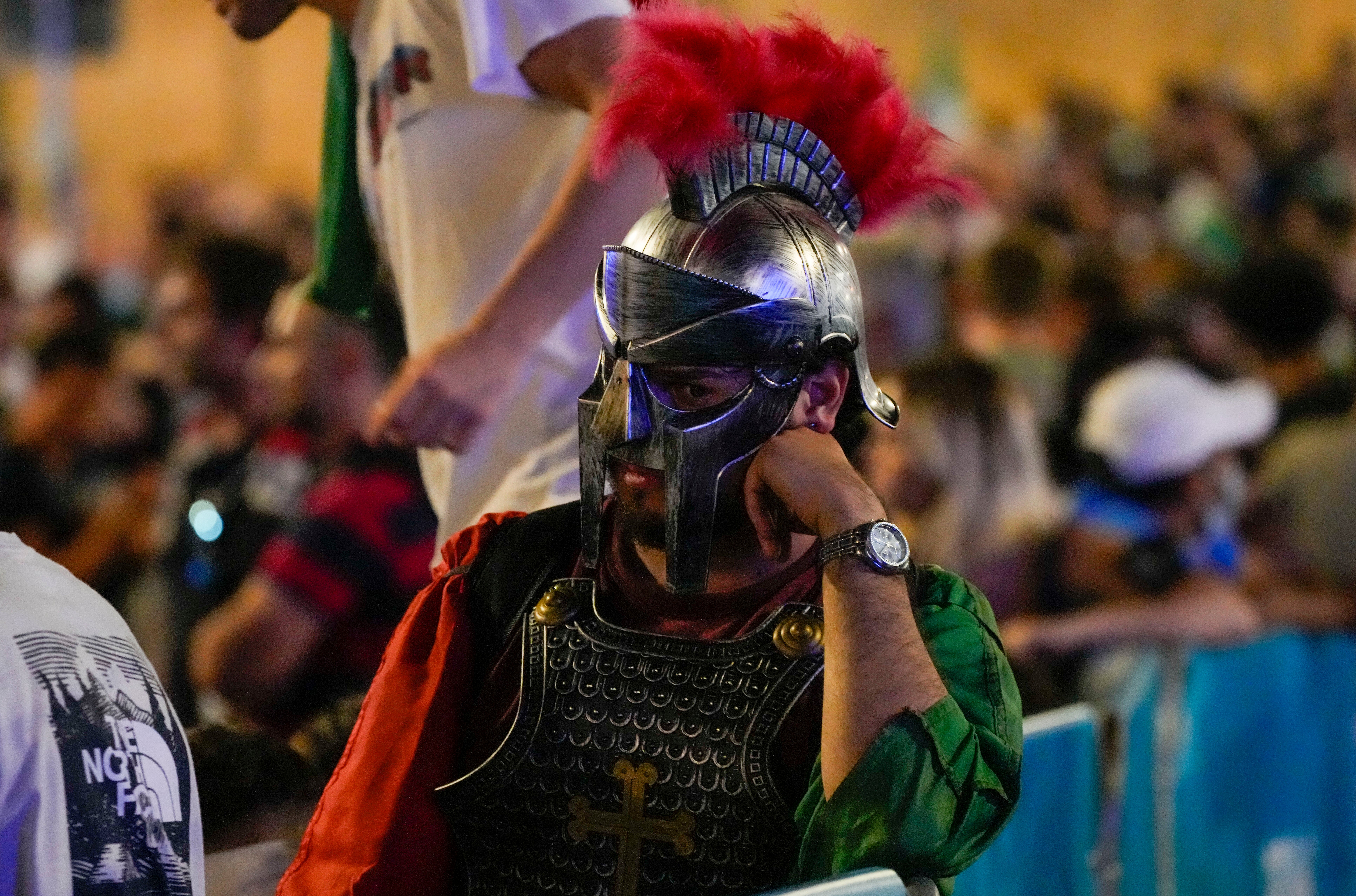 Italy supporter watches the Euro 2020 final on 11 July