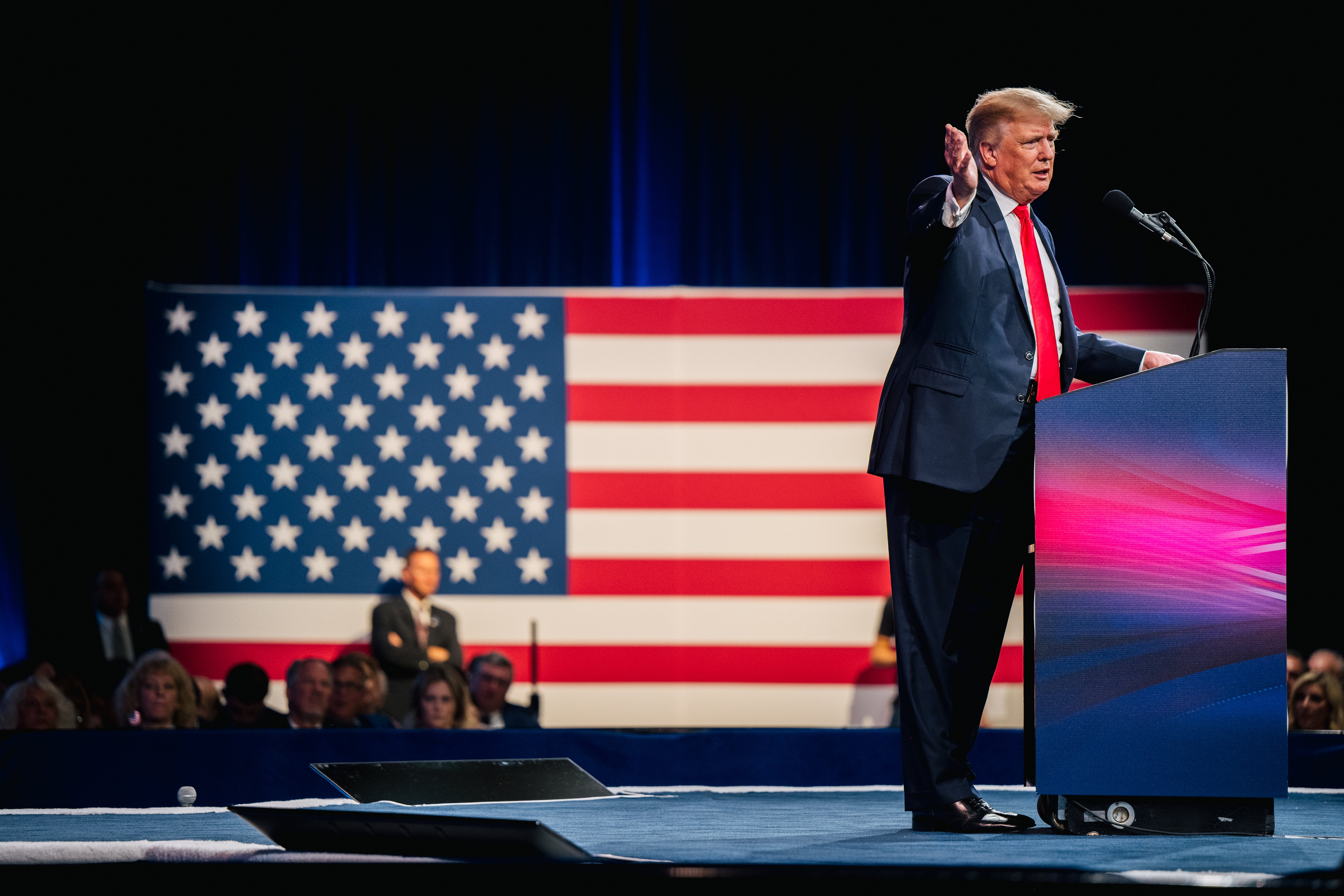 Donald Trump appears the Conservative Political Action Conference in Dallas, Texas on 11 July.