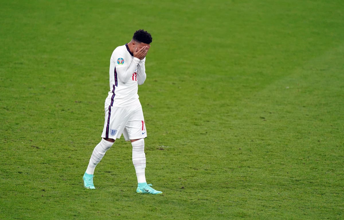 Jadon Sancho says ‘hate will never win’ after suffering racist abuse following Euro 2020 final