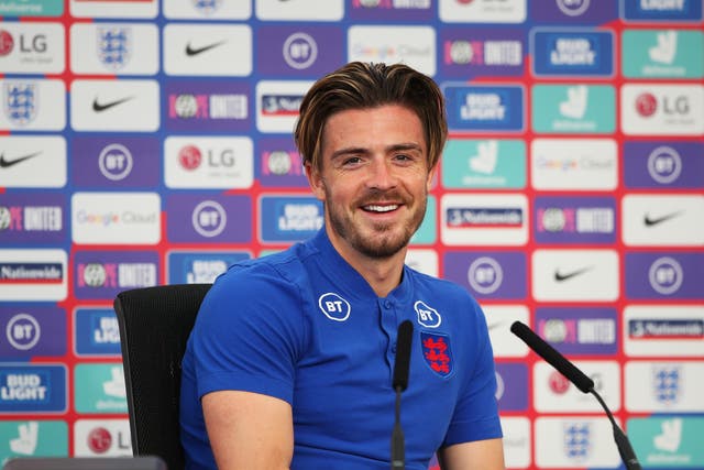 <p>Jack Grealish during an England press conference</p>