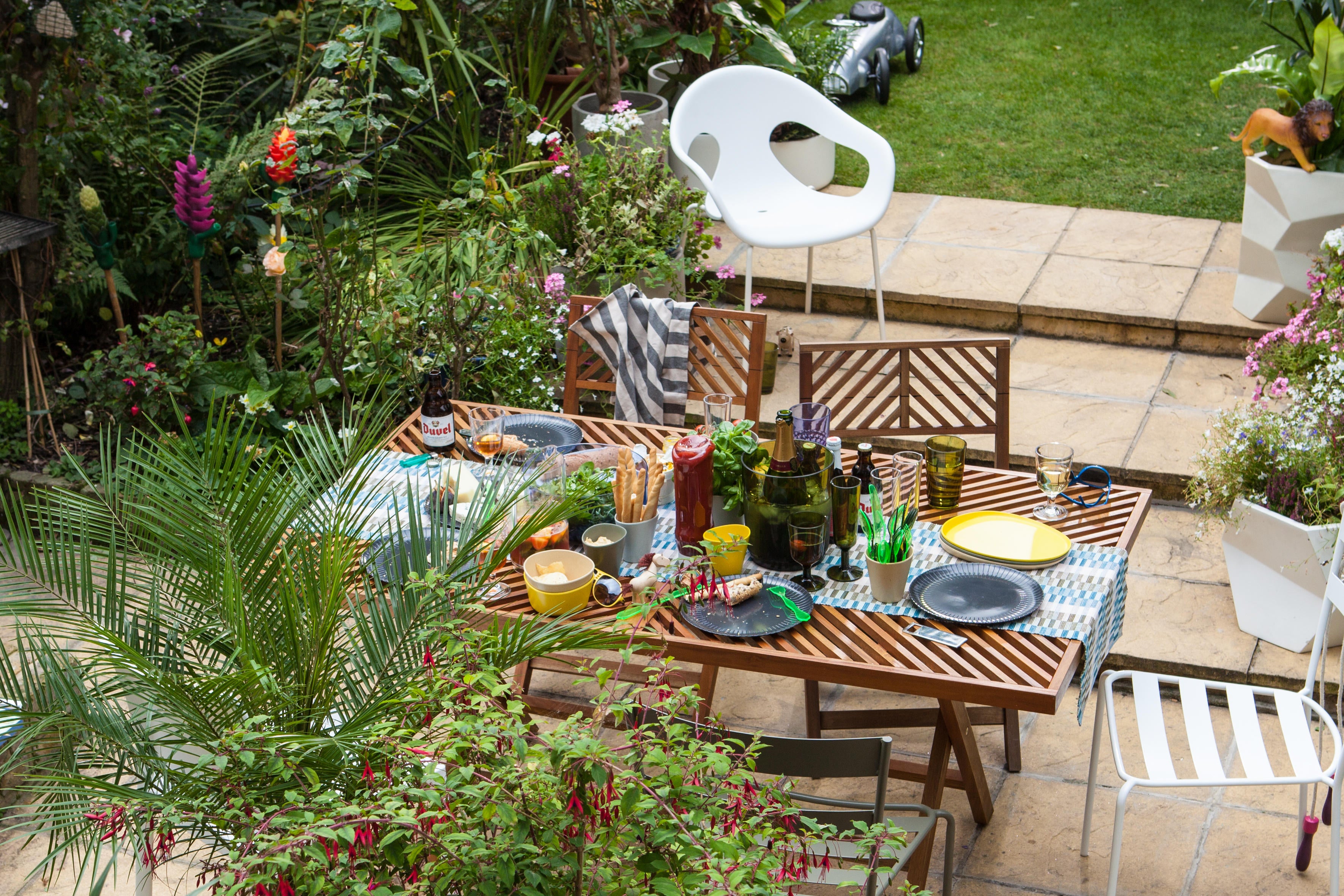 Garden dining scene