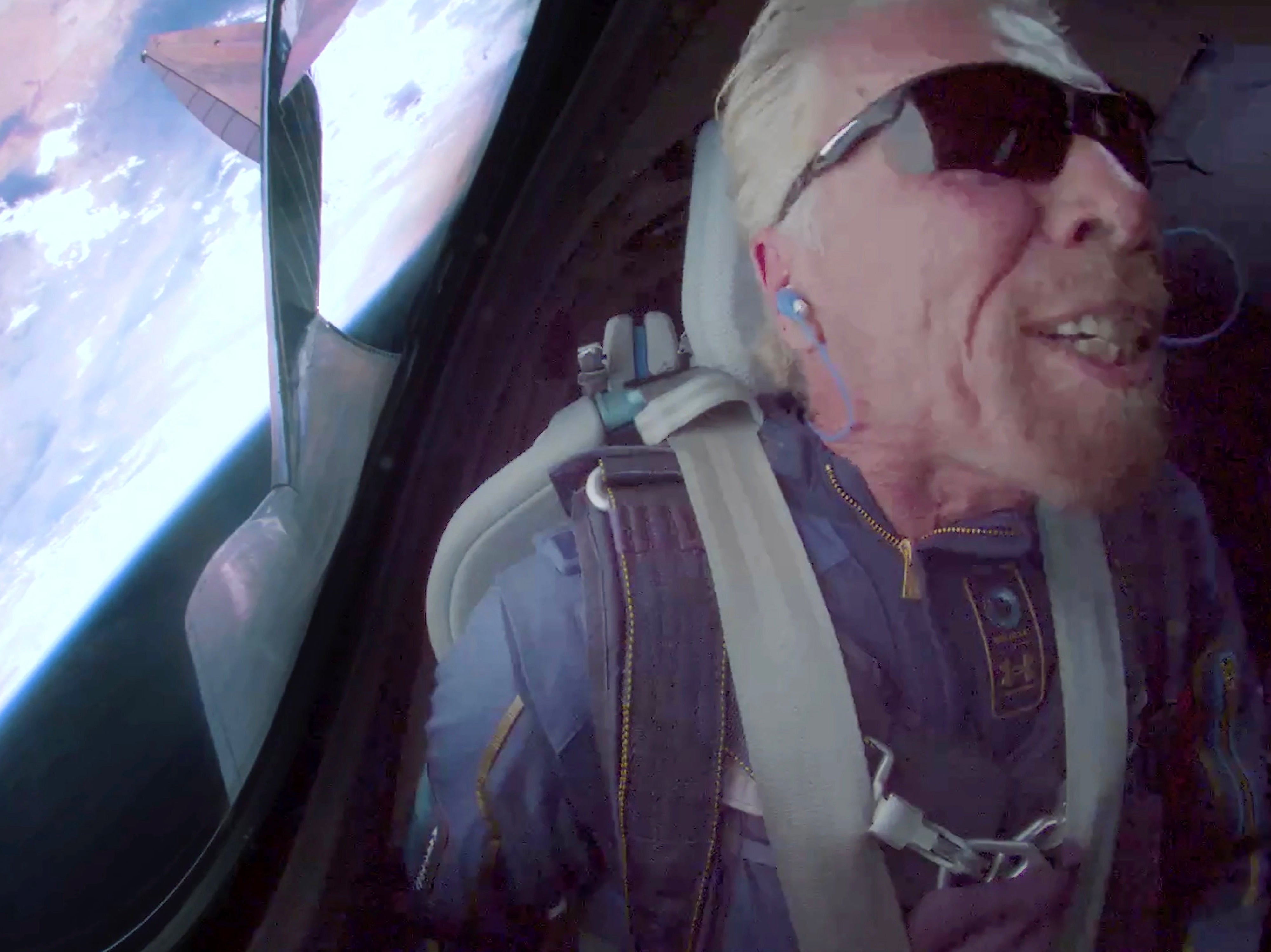 Sir Richard Branson became the first billionaire to make it to the edge of space on Sunday