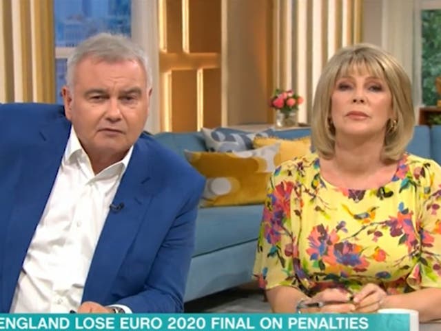 <p>Eamonn Holmes and Ruth Langsford on ‘This Morning'</p>