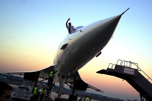 <p>BA Concorde arrives at Boston, Massachusetts, in 2003 – a farewell visit before the fleet was taken out of service</p>