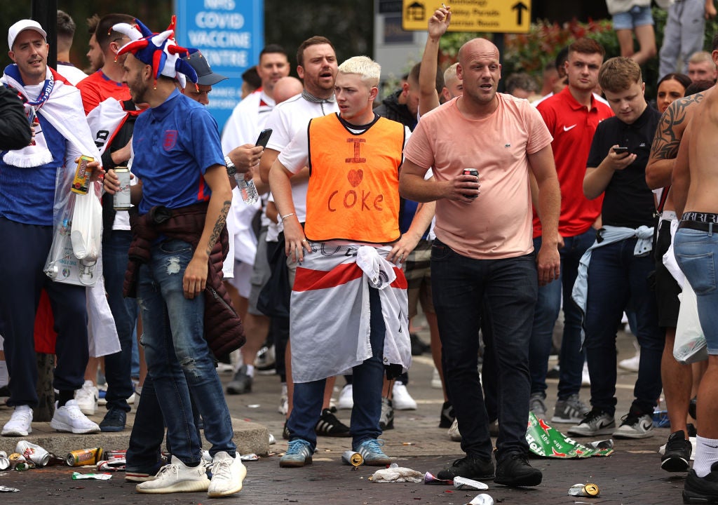 There were scenes of extreme drunkenness and open cocaine abuse outside the stadium on Sunday