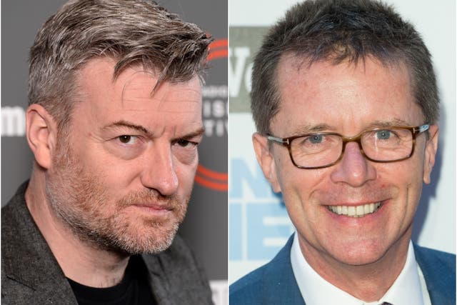 <p>Charlie Brooker and Nicky Campbell</p>