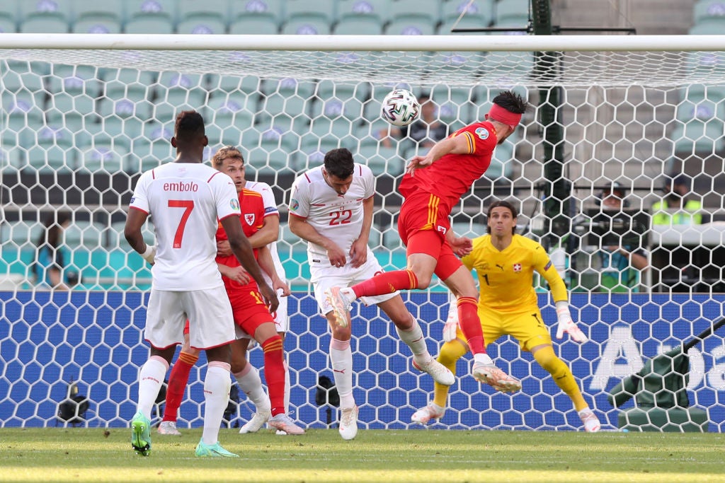 Former lifeguard Kieffer Moore led the line for Wales