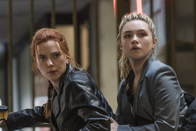 <p>Scarlett Johansson and Florence Pugh in ‘Black Widow'</p>