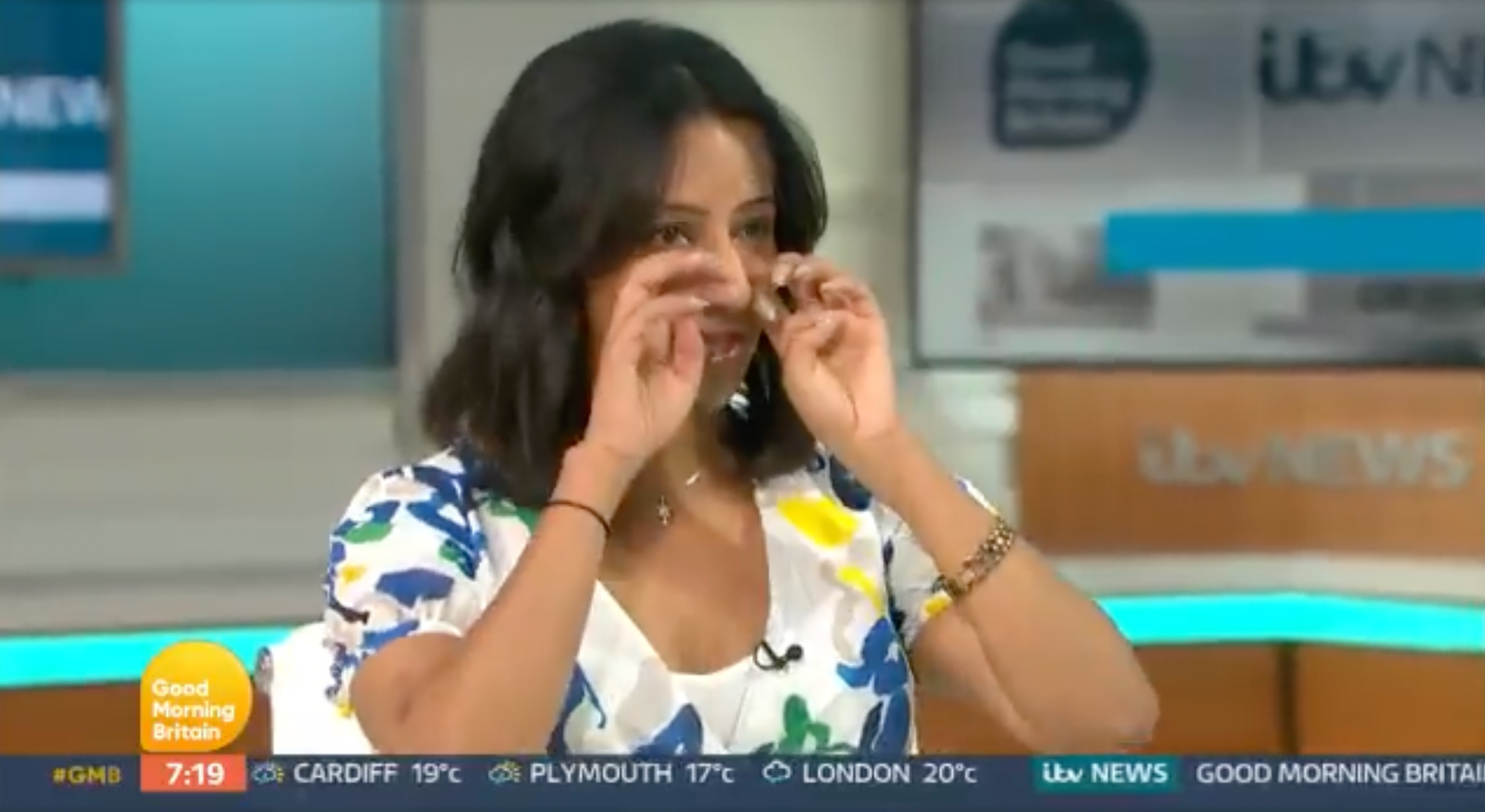 Ranvir Singh had tears in her eyes during an on-air discussion about the racism experienced by England’s black players