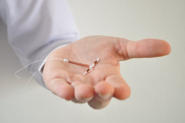 <p>An IUD birth control copper coil device</p>