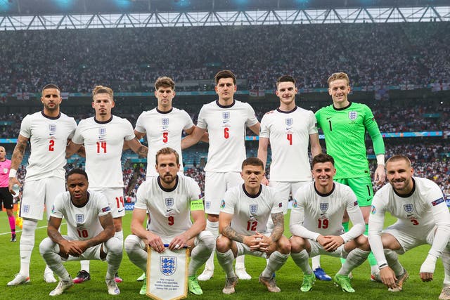 <p>England’s starting line-up vs Italy in Euro 2020 final</p>