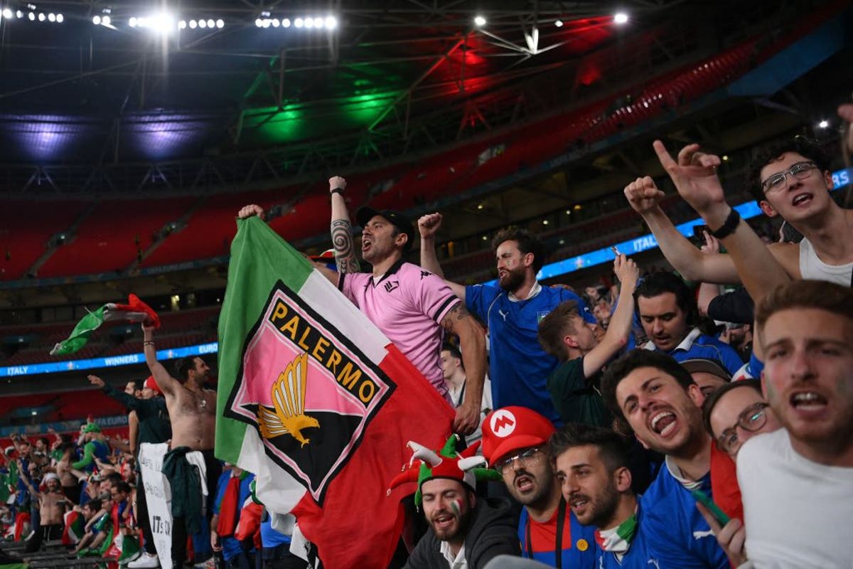 Roberto Mancini’s son among fans whose seat was taken by ticketless supporters at Euro 2020 final