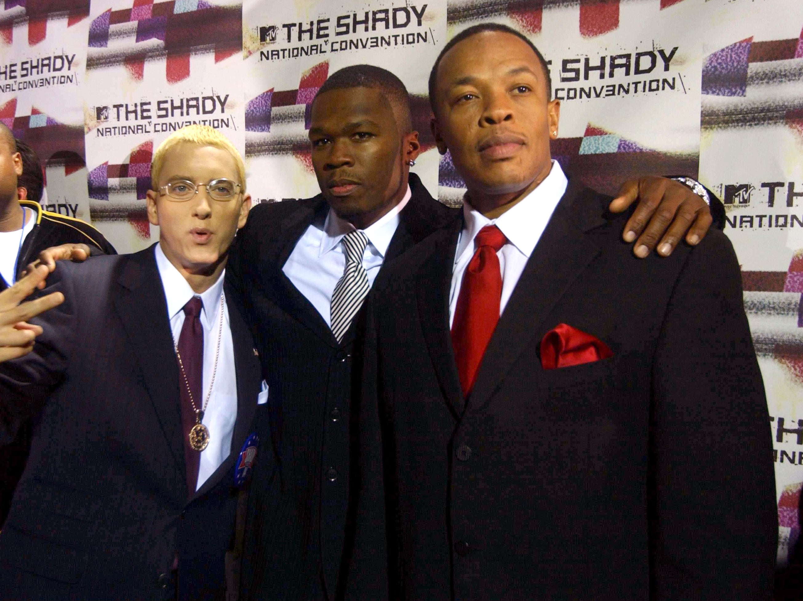 Eminem, 50 Cent and Dr Dre in 2004, the year after Get Rich or Die Tryin’ was released