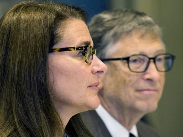 <p>American business magnate Bill Gates and wife Melinda Gates attend a news conference by United Nations’s movement “Every Woman, Every Child” in Manhattan, New York 24 September 2015</p>