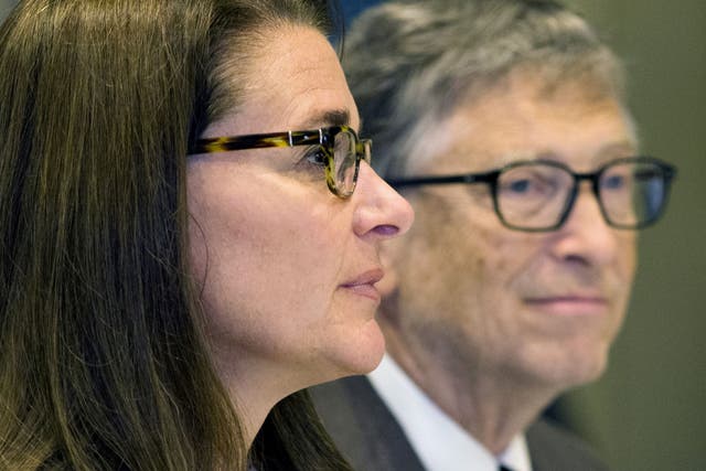 <p>American business magnate Bill Gates and wife Melinda Gates attend a news conference by United Nations’s movement “Every Woman, Every Child” in Manhattan, New York 24 September 2015</p>