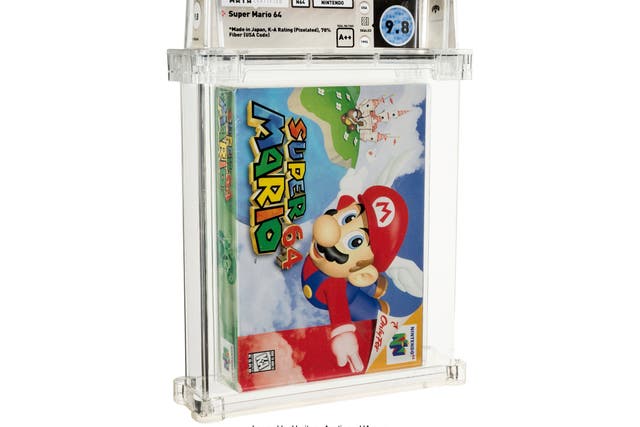 <p>This photo provided by Heritage Auctions shows an unopened copy of Nintendo’s Super Mario 64 that has sold at auction for $1.56 million. Heritage Auctions in Dallas said that the 1996 video game sold Sunday, July 11, 2021, breaking its previous record price for the sale of a single video game.</p>