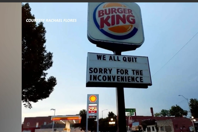 <p>This was the sign that got Rachel Flores fired from her job as manager of a Nebraska branch of Burger King.</p>