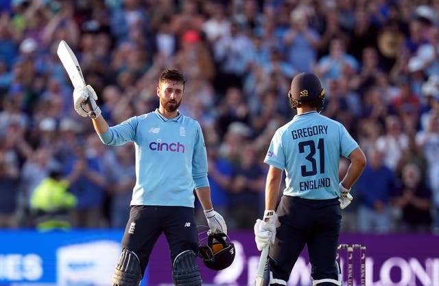 <p>James Vince, left, got a century for England</p>