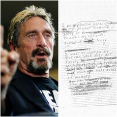 John McAfee’s wife releases suicide note she says is fake