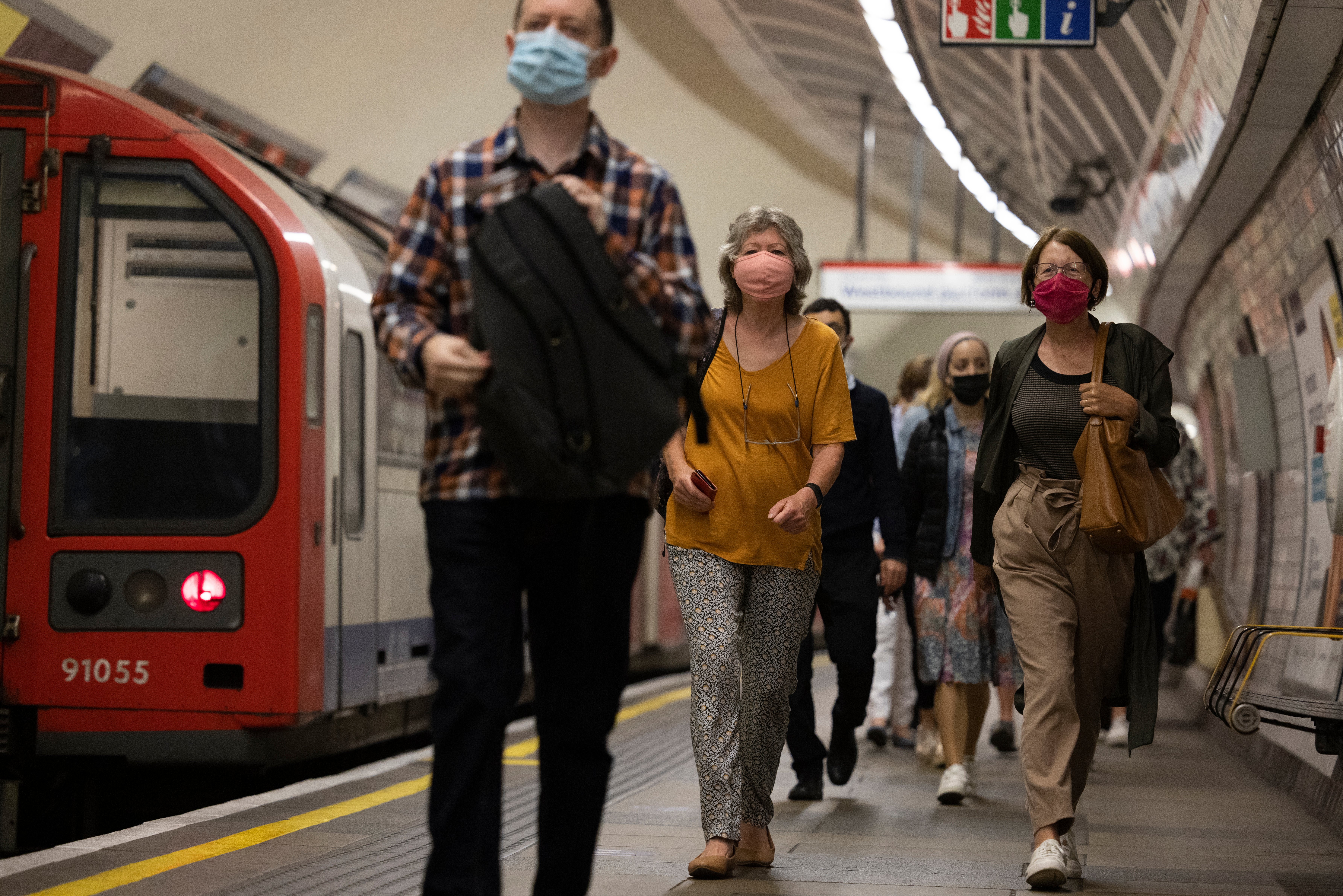 Commuters at Notting Hill Gate on the Central Line