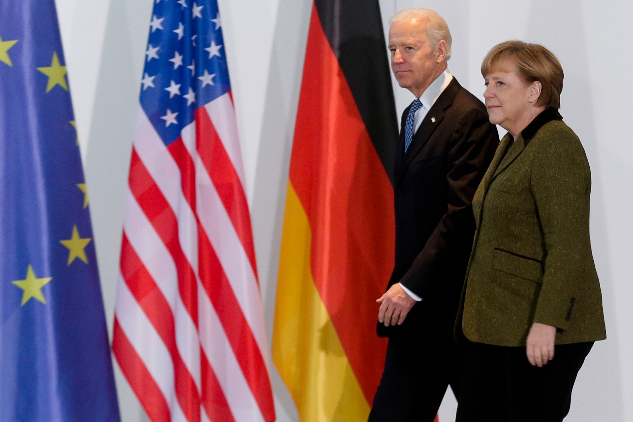 Joe Biden and Angela Merkel.