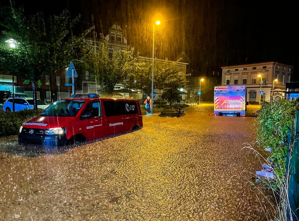Flooding across Germany after night of heavy rainfall Germany