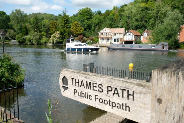 Signpost of the Thames Path near Marlow (Hannah Stephenson/PA)