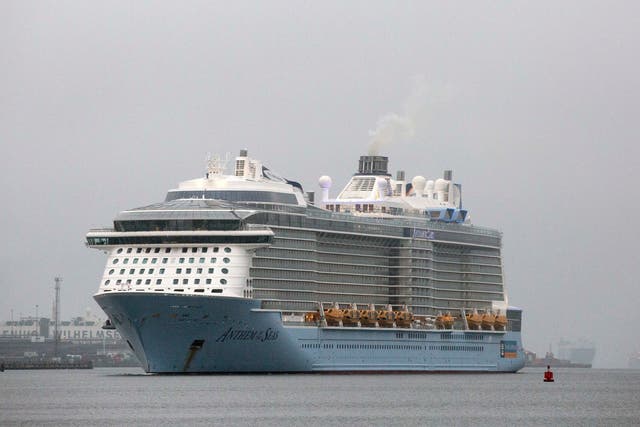 <p>Royal Caribbean’s Anthem of the Seas returns to the UK for the first time in six years, docking at Southampton ahead of its sailings around the British Isles this summer</p>