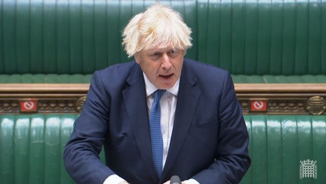 <p>Boris Johnson speaking in the Commons yesterday</p>