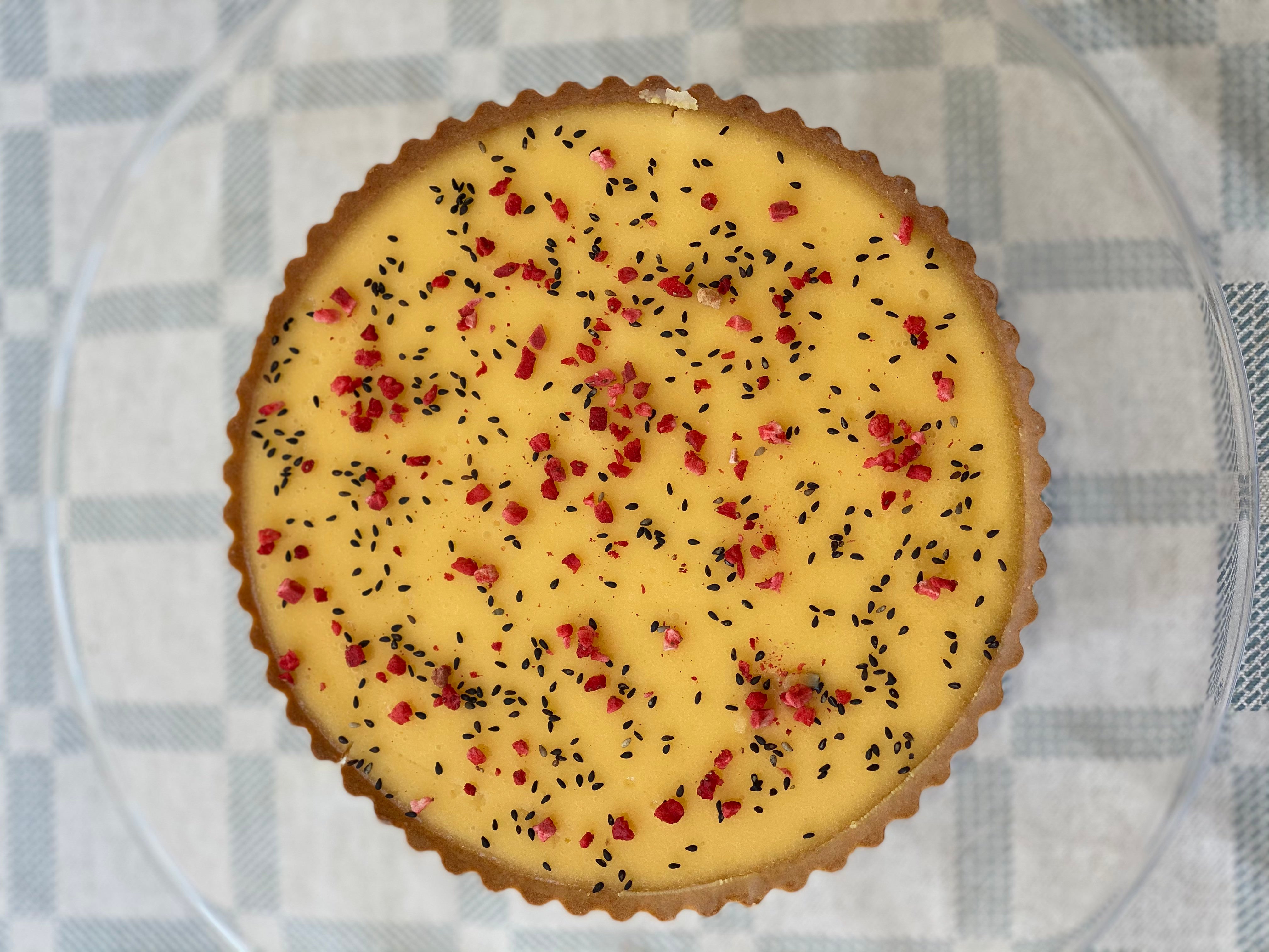 This lemony tart is still sweet and a perfect end to the meal