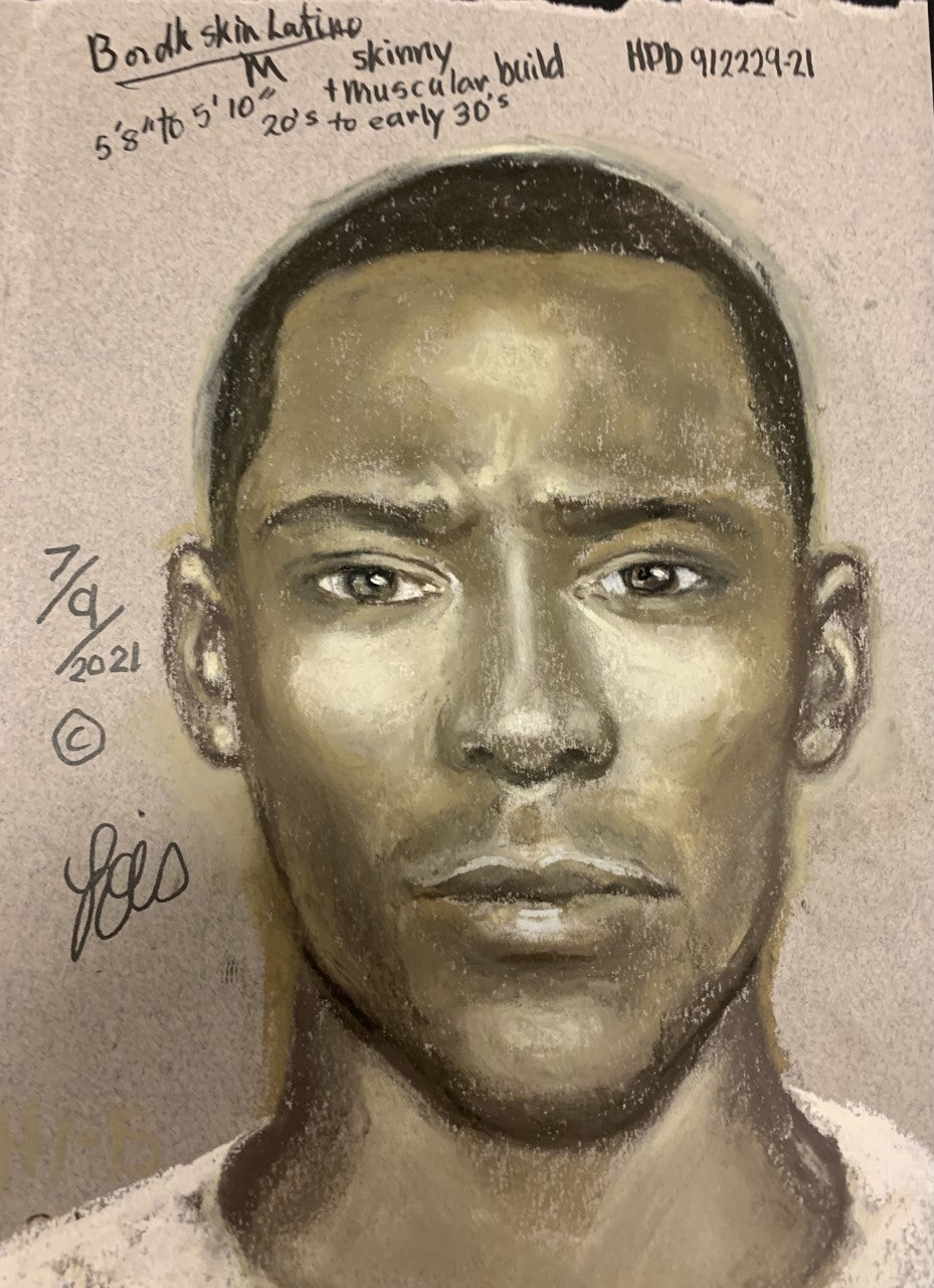 Image of the suspect, who police describe as a Black or Hispanic man in his 20s or early 30s