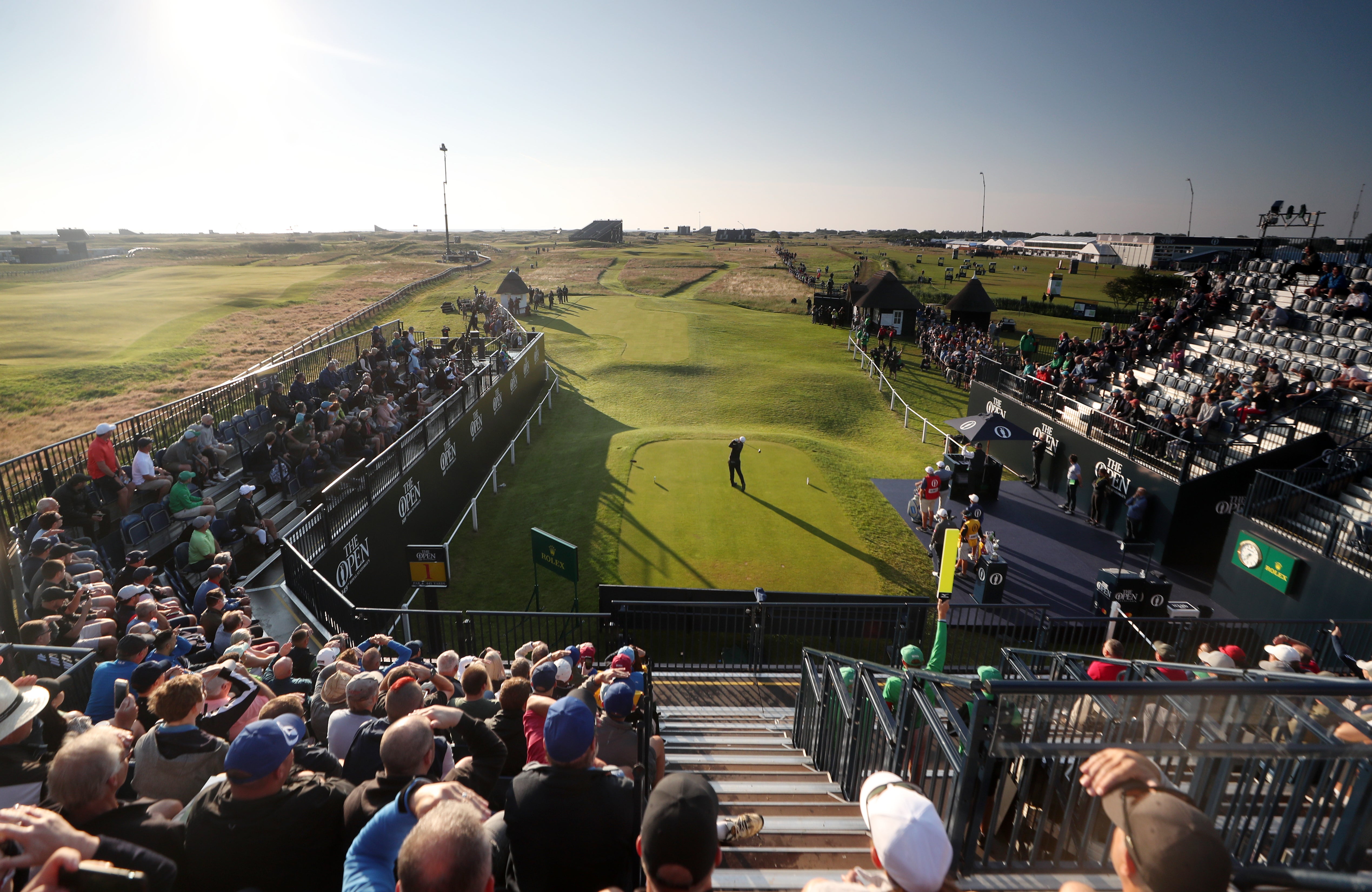 England’s Andy Sullivan tees off the first on day one of The Open