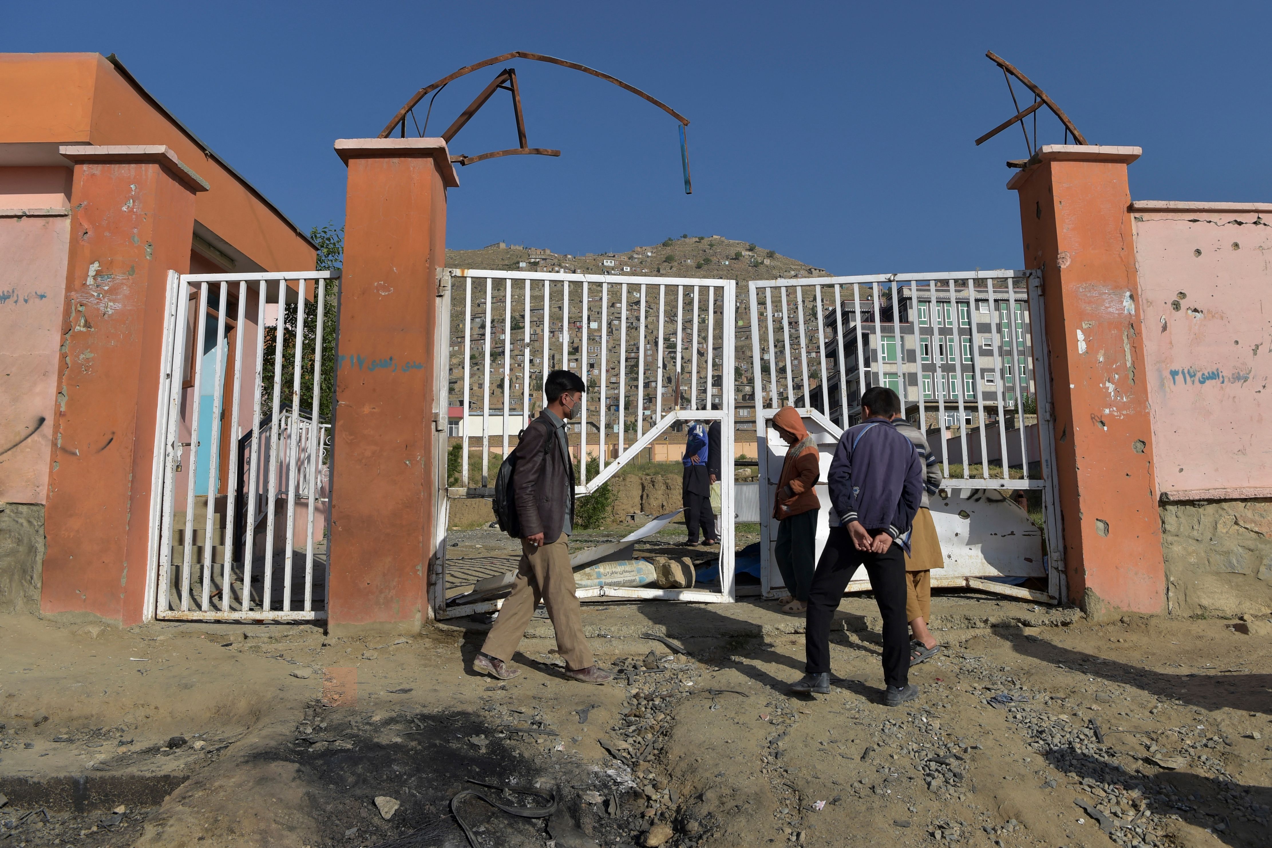 The burnt remains of a girls’ school near Kabul after it was destroyed by the Taliban in May, leaving at least 85 people dead