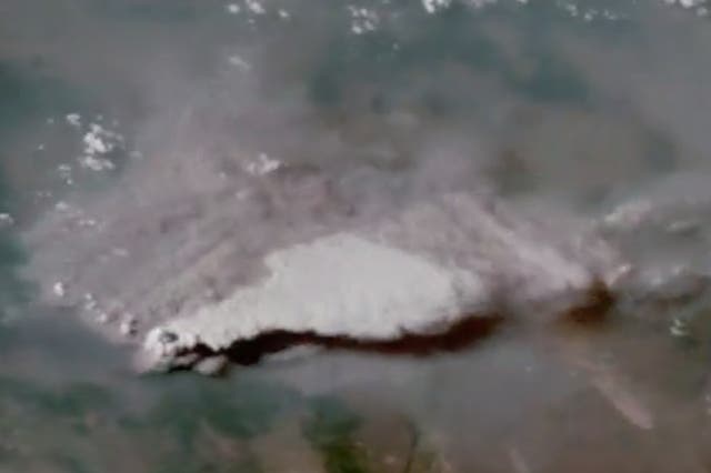 <p>Dramatic satellite footage recorded by the National Oceanic and Atmospheric Administration (NOAA) has shown the extent of the smoke spreading from above</p>