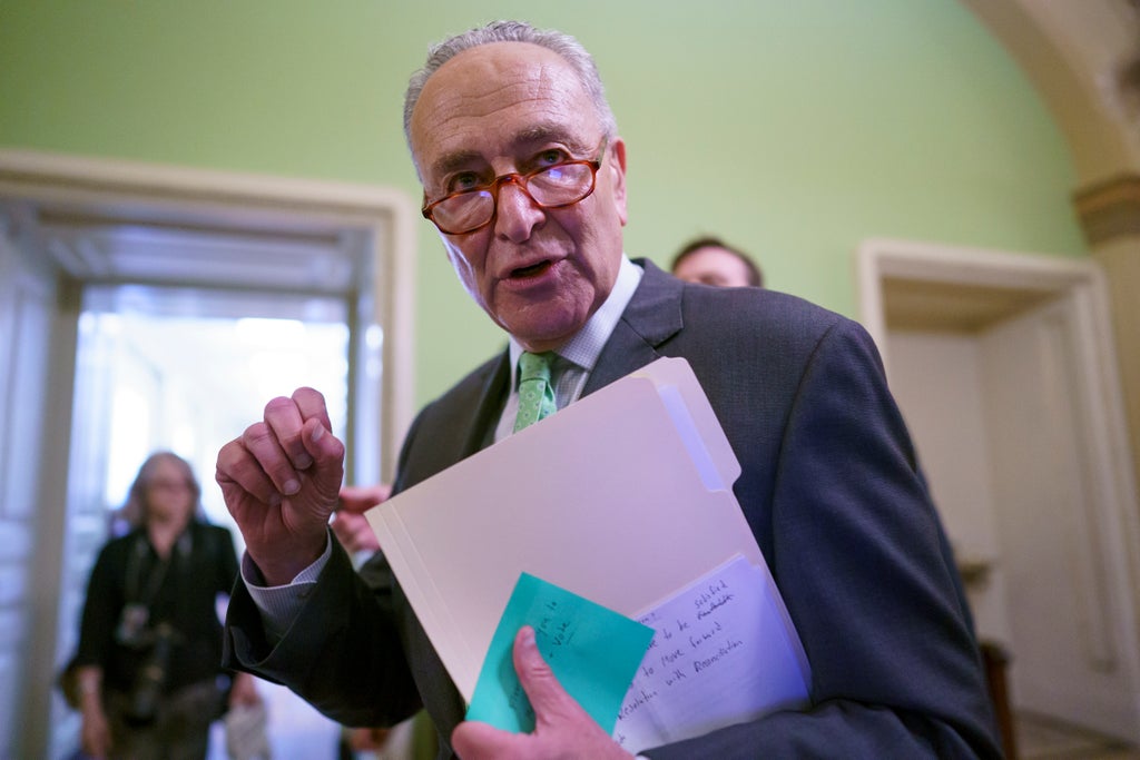 Top Senate Dem sets infrastructure vote, pressures lawmakers Republicans Chuck Schumer Nancy Pelosi Jon Tester Senate