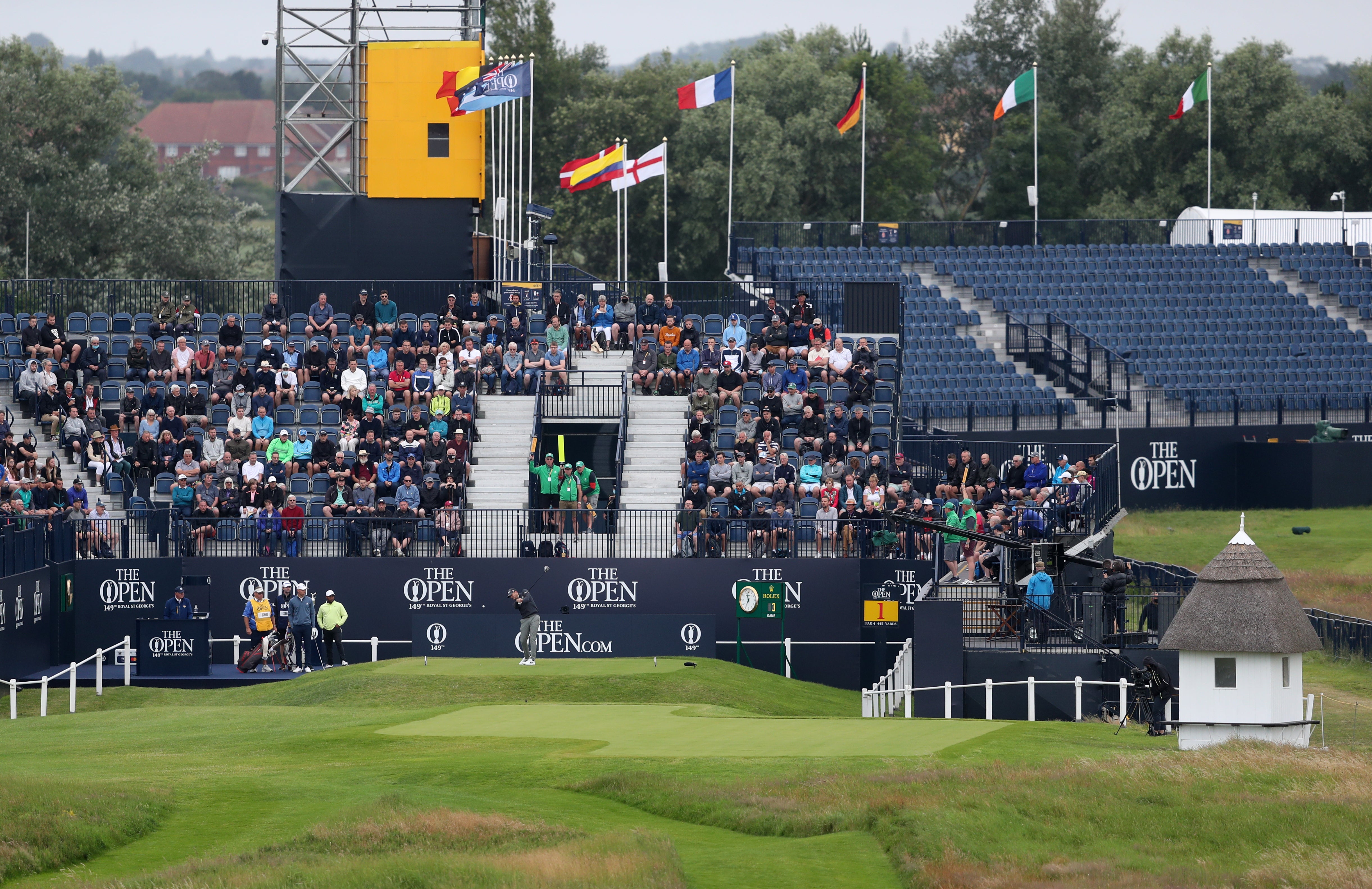 American Brendan Steele tees off on the first