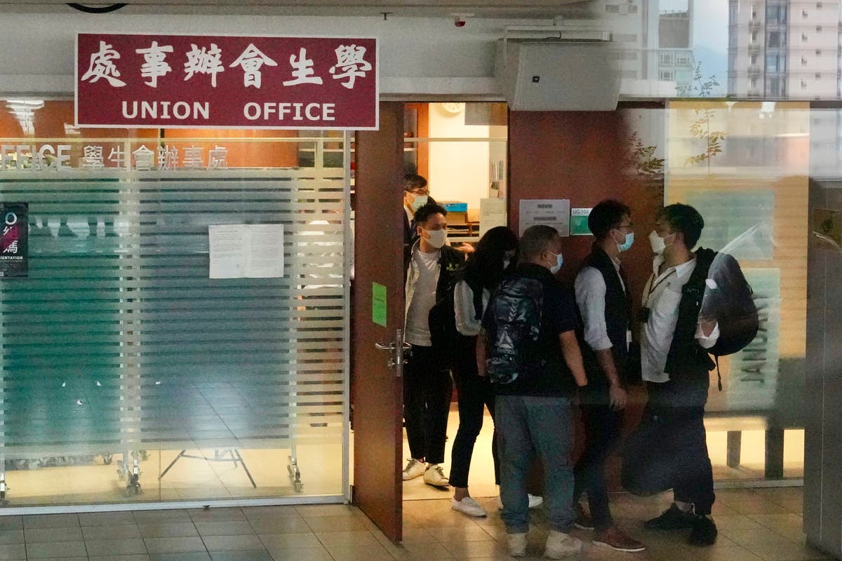 Hong Kong national security police raid student union office
