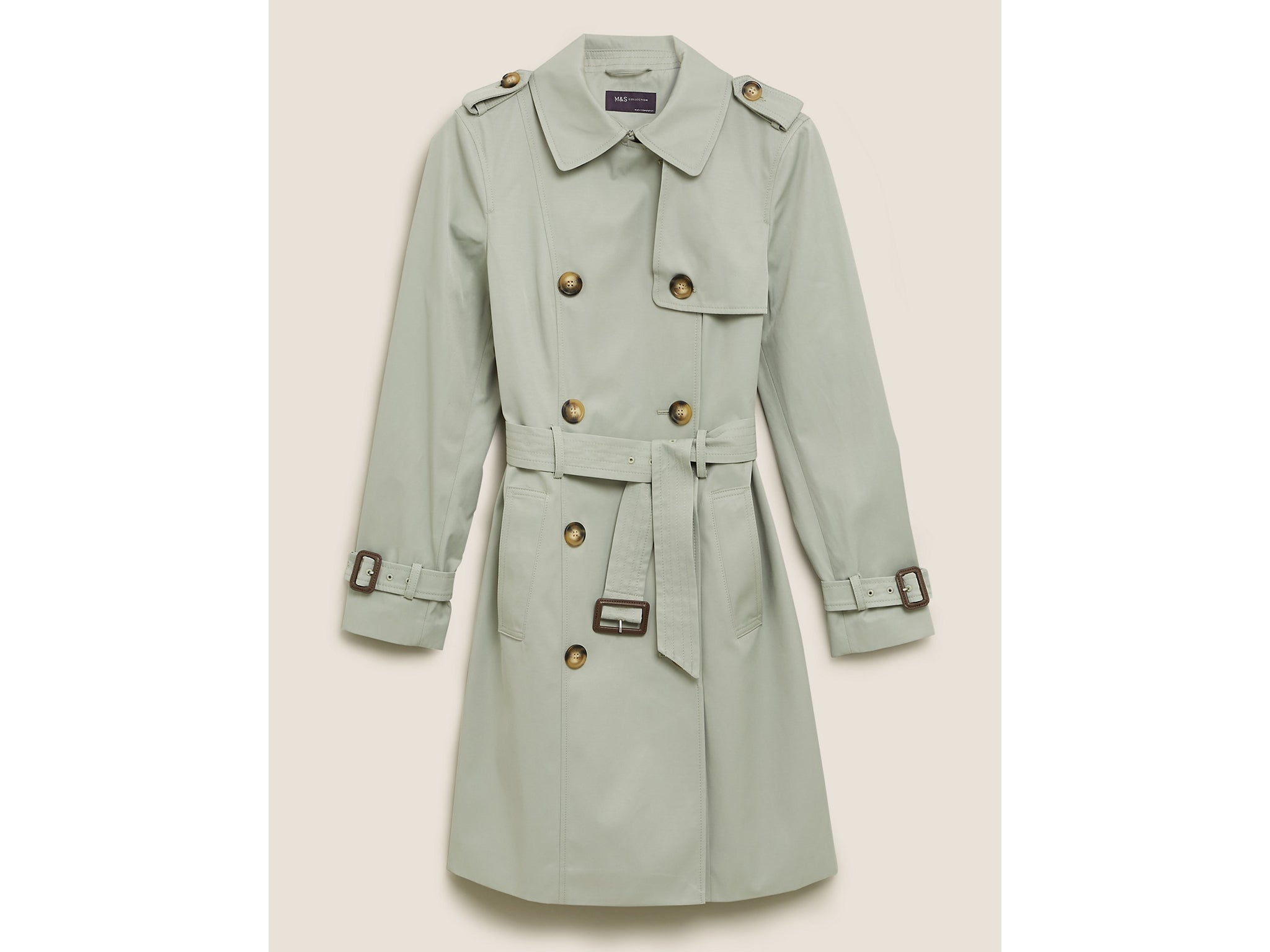 Double breasted trench coat: Was £55, now £35, Marksandspencer.com