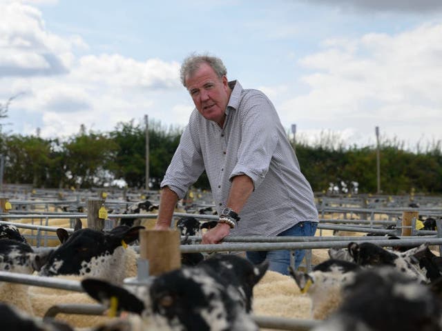 <p>A boar in sheep’s clothing: Jeremy Clarkson tends to his farm as part of Amazon’s new series ‘Clarkson’s Farm’</p>