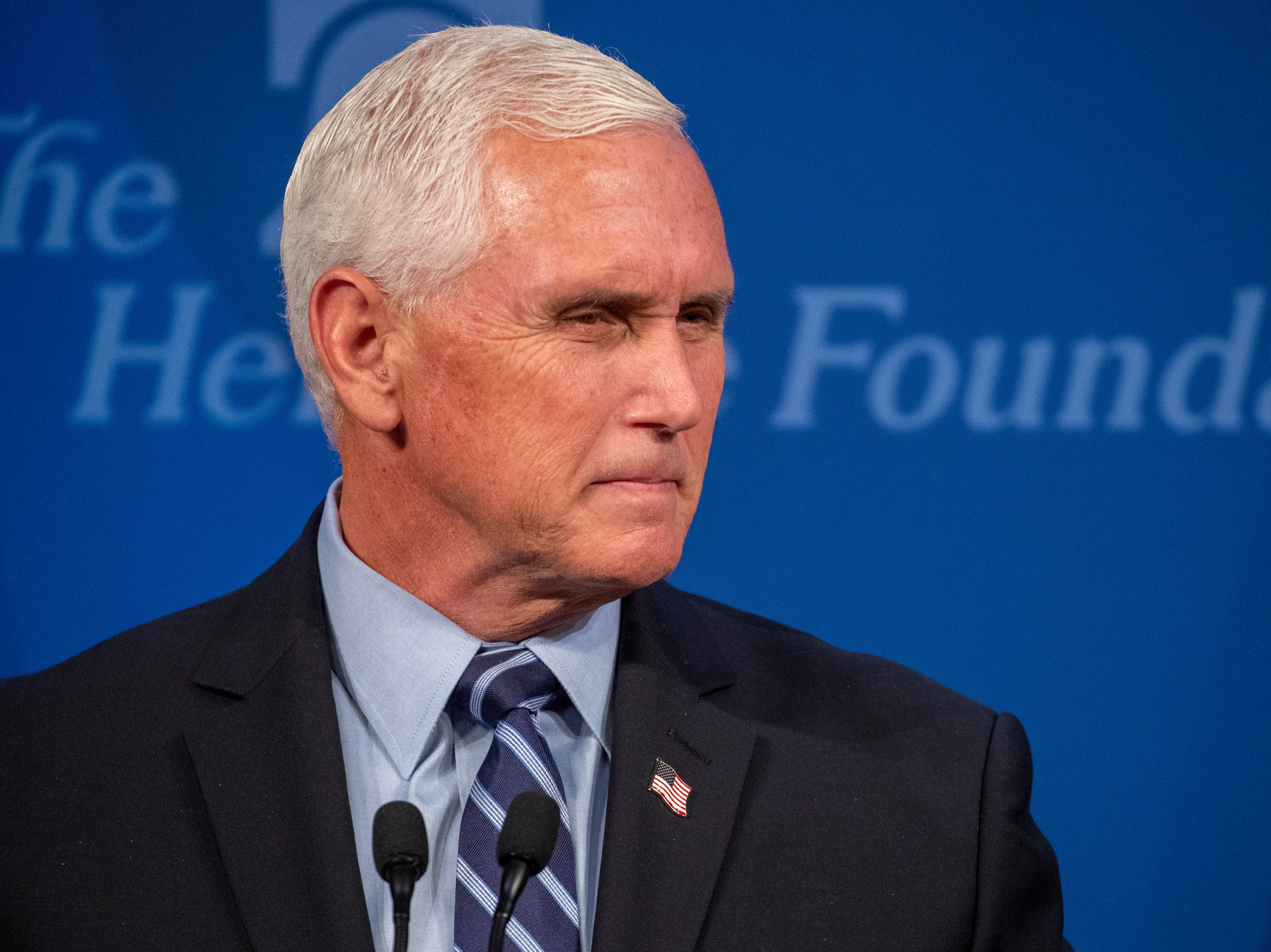 Former US Vice President Mike Pence delivers a China policy speech at The Heritage Foundation, a conservative think tank, in Washington, DC, USA, 14 July 2021