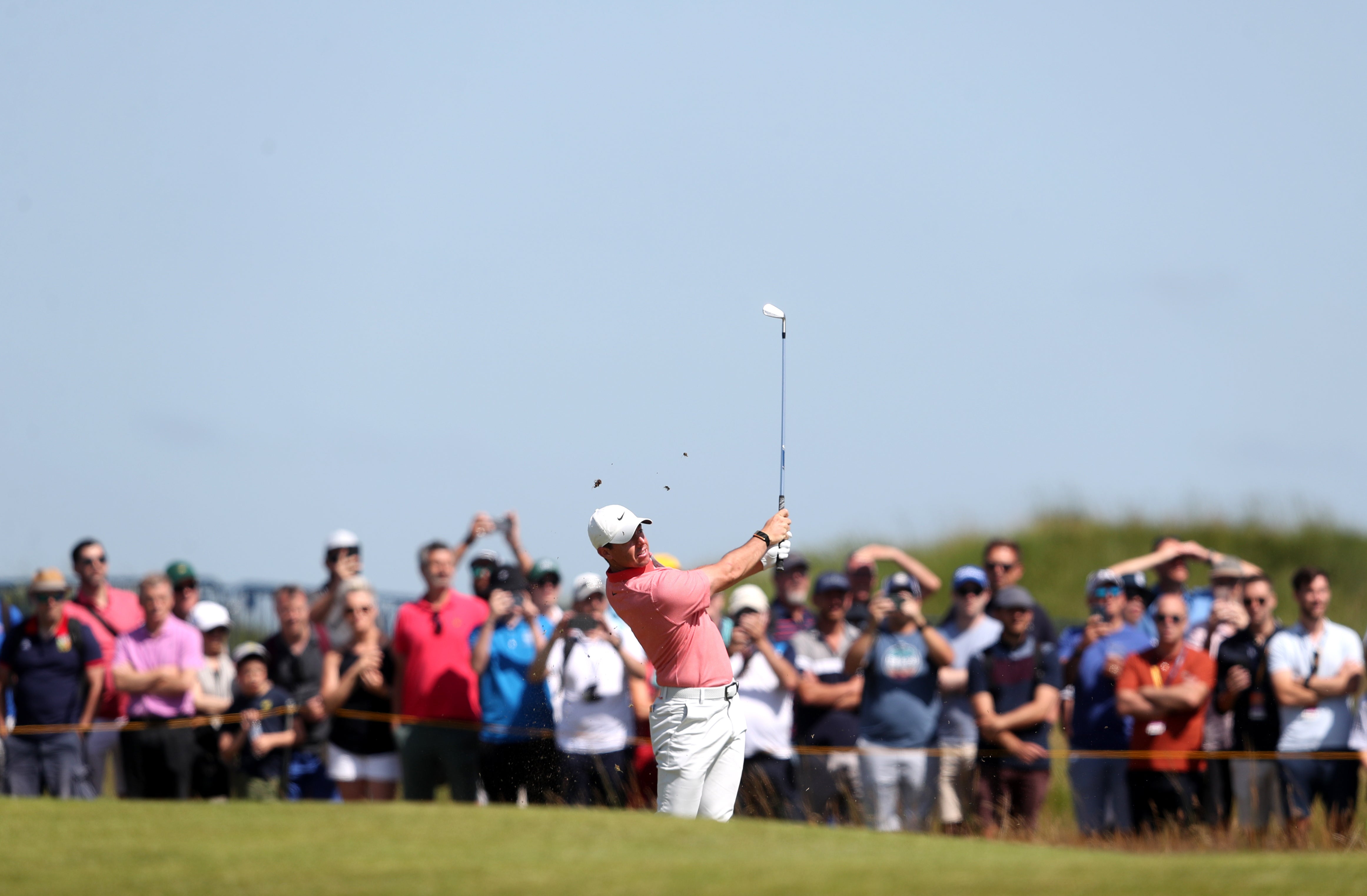 <p>Rory McIlroy in action at The Open</p>