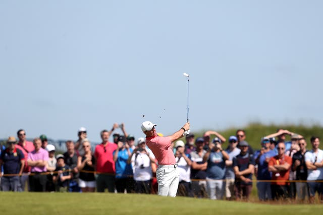 <p>Rory McIlroy in action at The Open</p>